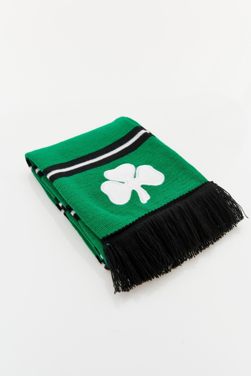 Striped Scarf Trefoil (Light Green - White - Black) 2