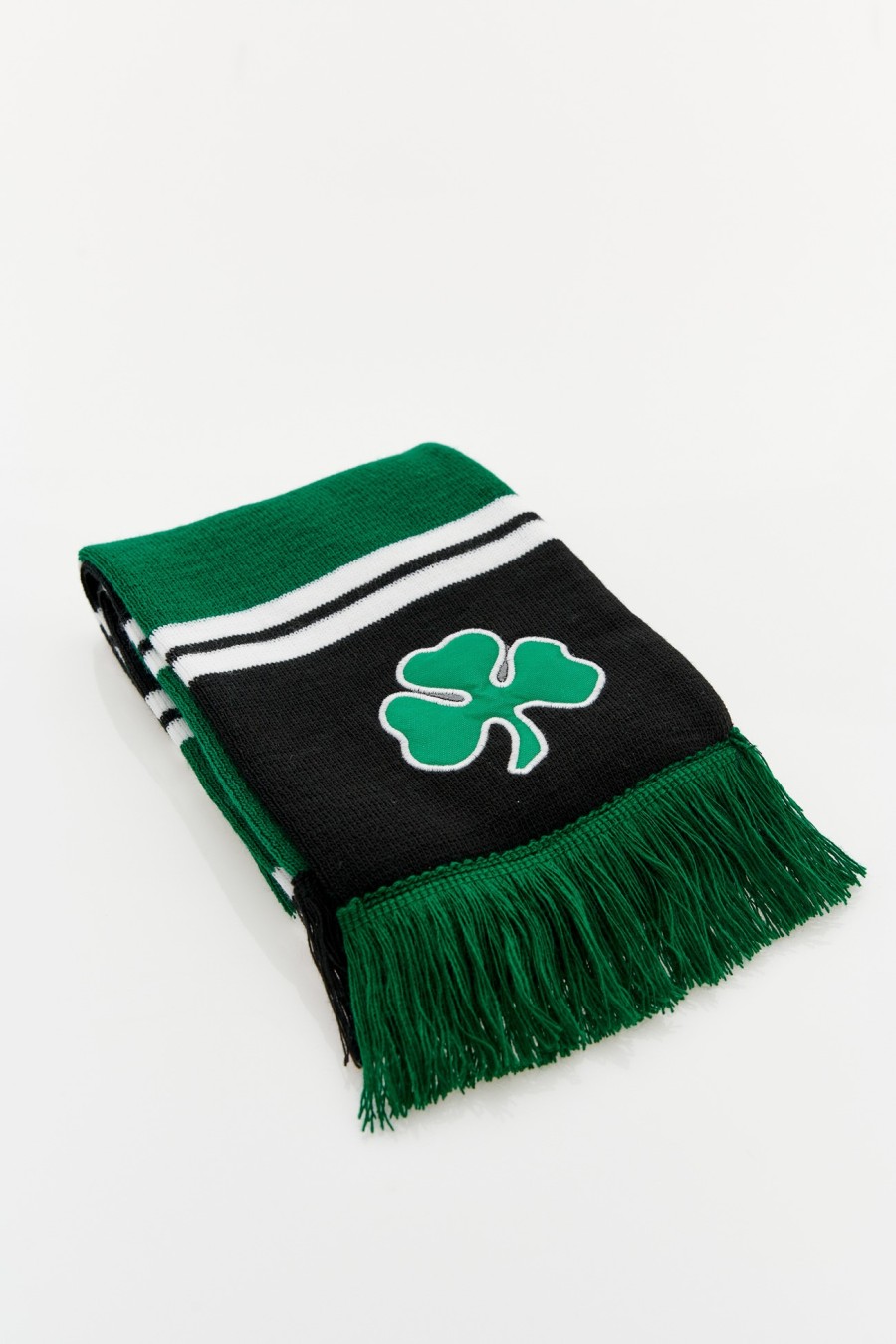 Striped Scarf Trefoil (Dark Green - White - Black)
