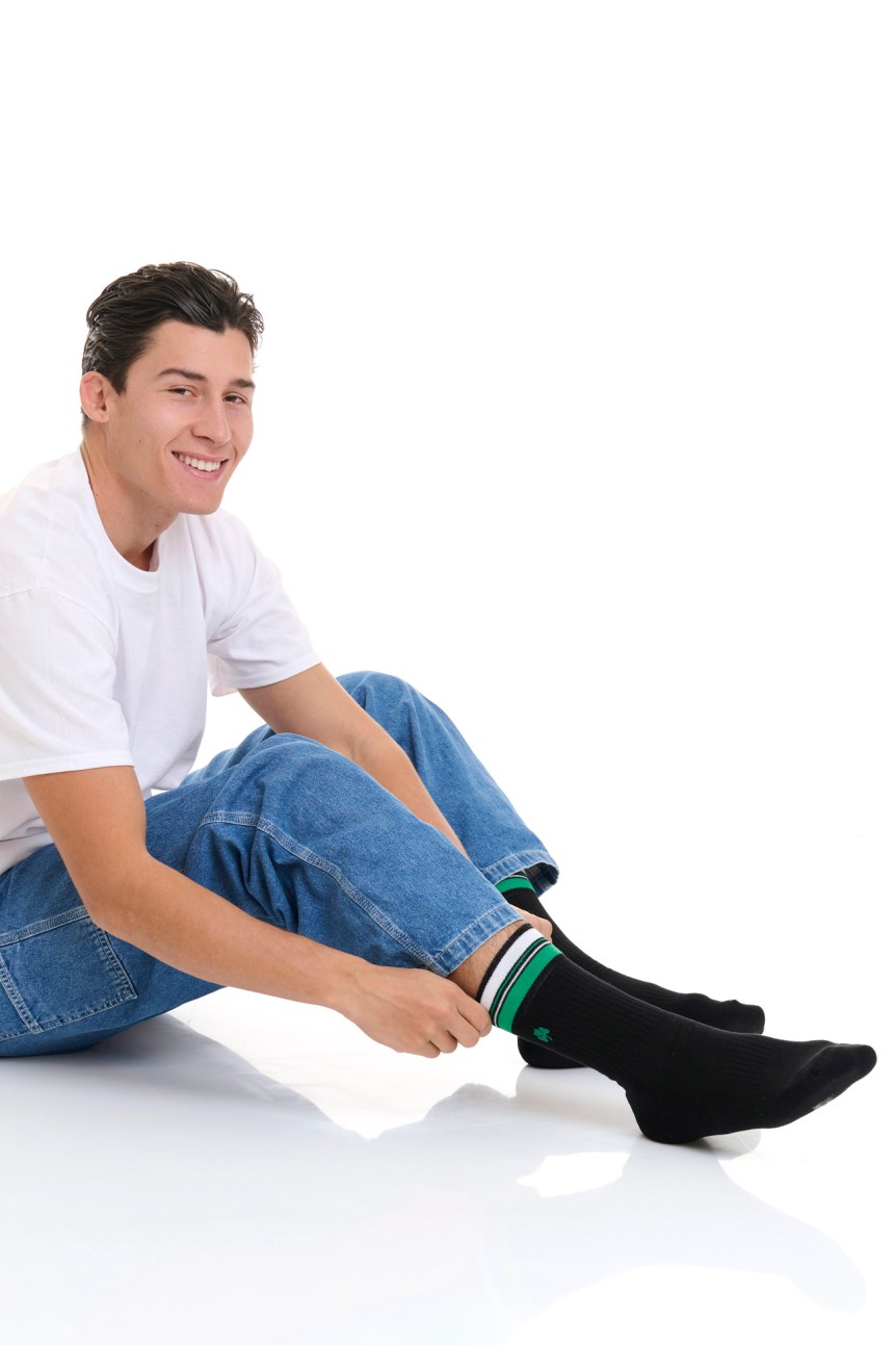 Black Panathinaikos Socks with Stripes Shamrock 2