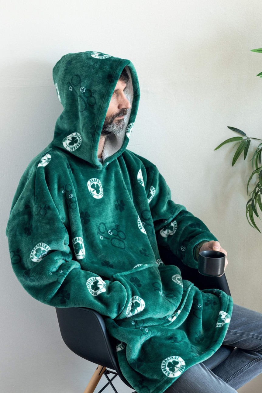 Ανδρική Panathinaikos Κουβέρτα Fleece με Μανίκια και...