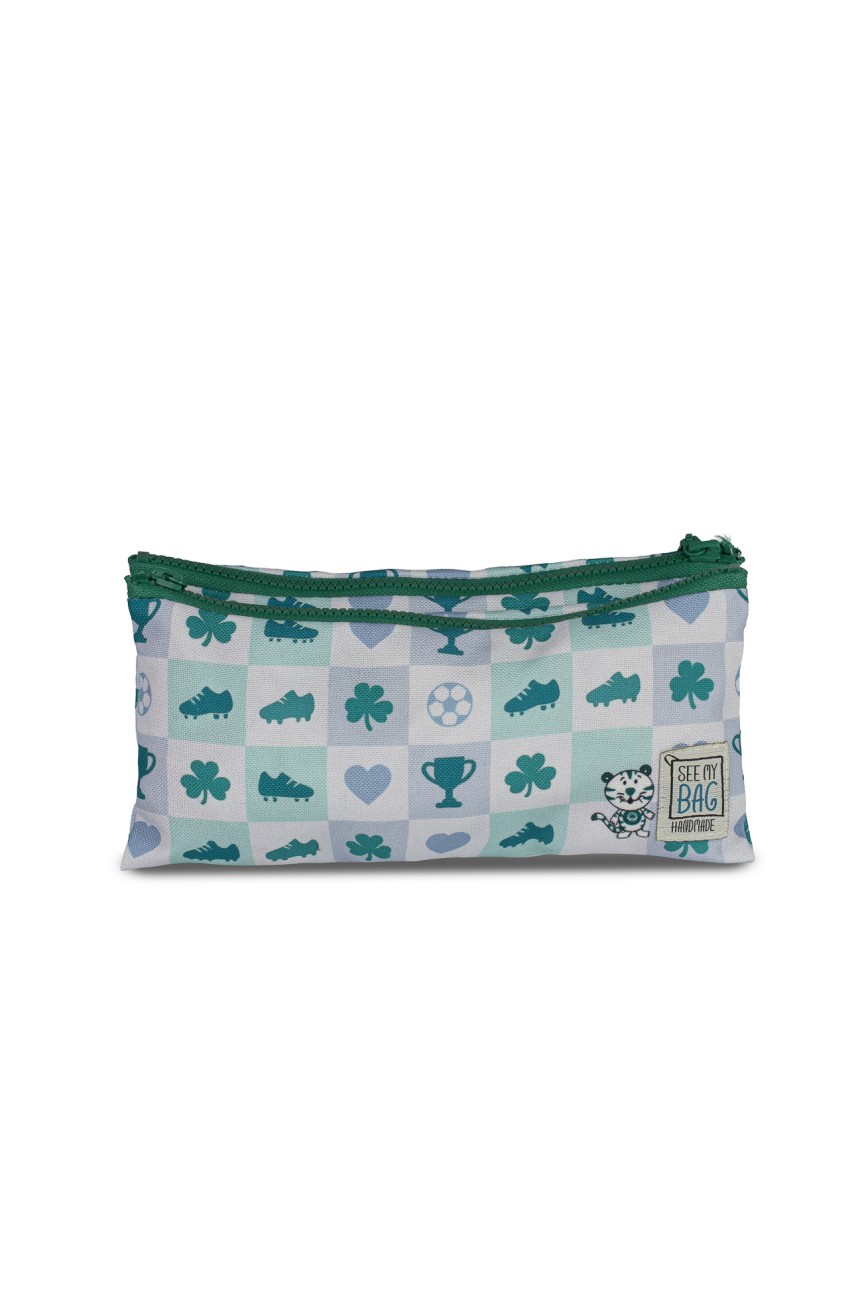 White Double Pencil Case "Checkered" PAO x See my Bag