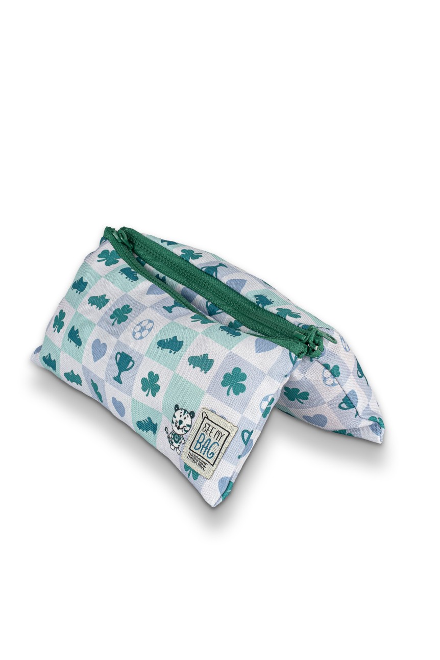 White Double Pencil Case "Checkered" PAO x See my Bag 2