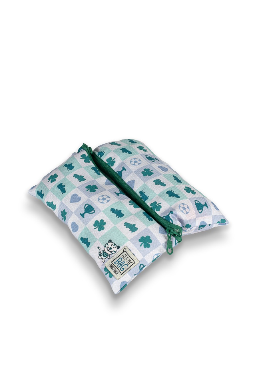 White Double Pencil Case "Checkered" PAO x See my Bag