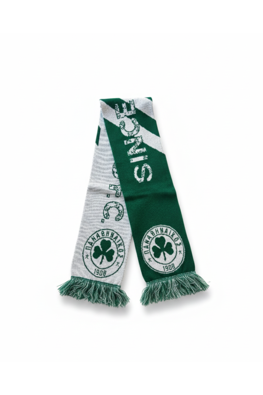 Panathinaikos Since 1908 Jacquard Scarf with Stripes 2