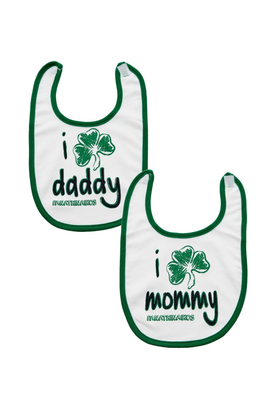 Bibs Mommy, Daddy, Panathinaikos (Set of 2 Pieces)