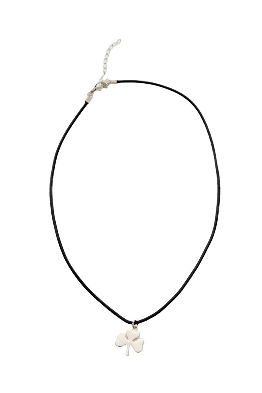 Leather Necklace with Shamrock